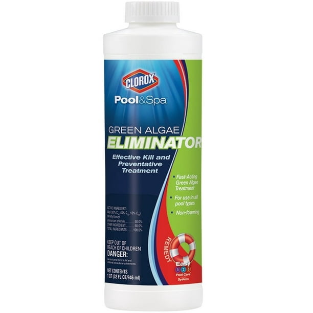 New Clorox 42032CLX Pool & Spa Green Algae Eliminator, 32 Oz