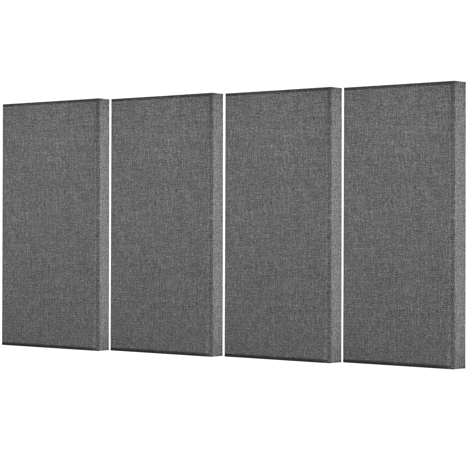 KFFKFF Quartet of Acoustic Panels, 2-inch Depth 23.6 x 11.8 inch Fiberglass Sound Dampening Panels, Stick-on Noise Reduction Wall Boards, Suitable for Studios, Office, Home Cinema, Conference Room