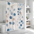 thumbnail image 6 of Xipuska Blue Brown Botanical Shower Curtain - Water Repellent Fabric Shower Curtains Washable, Pastoral Summer Leaves Watercolor Decorative Polyester Cloth Bathroom Curtains Modern Bath Decor 36"x72", 6 of 6