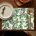 thumbnail image 4 of Set of 6 Flax Paisley Placemats Featuring Heat Resistant Wrinkle Free Finish with Colorful Boho Vintage Floral Artistic Mandala Designs, 4 of 5
