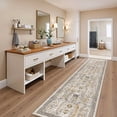 thumbnail image 2 of Roxstand 2'x10' Washable Runner Rug for Hallway Entrance Bedroom Entryway, Vintage Non Slip Stain Resistant Kitchen Rugs, Brown, 2 of 10
