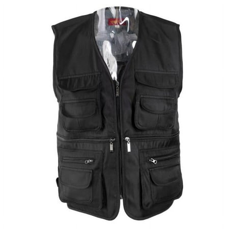 Men Outdoor Vest Travelers Fishing Photography Jacket XL Black