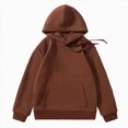 thumbnail image 4 of xaweyi Toddler GirlsSolid Color Cotton Pullover Hooded Sweatshirts Long Sleeve Casual Tops Fit Size 9-10 Years, 4 of 6
