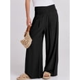 thumbnail image 2 of Pantalón palazzo para mujer ANRABESS negro, pierna ancha, cintura alta, talla L, 2 of 8
