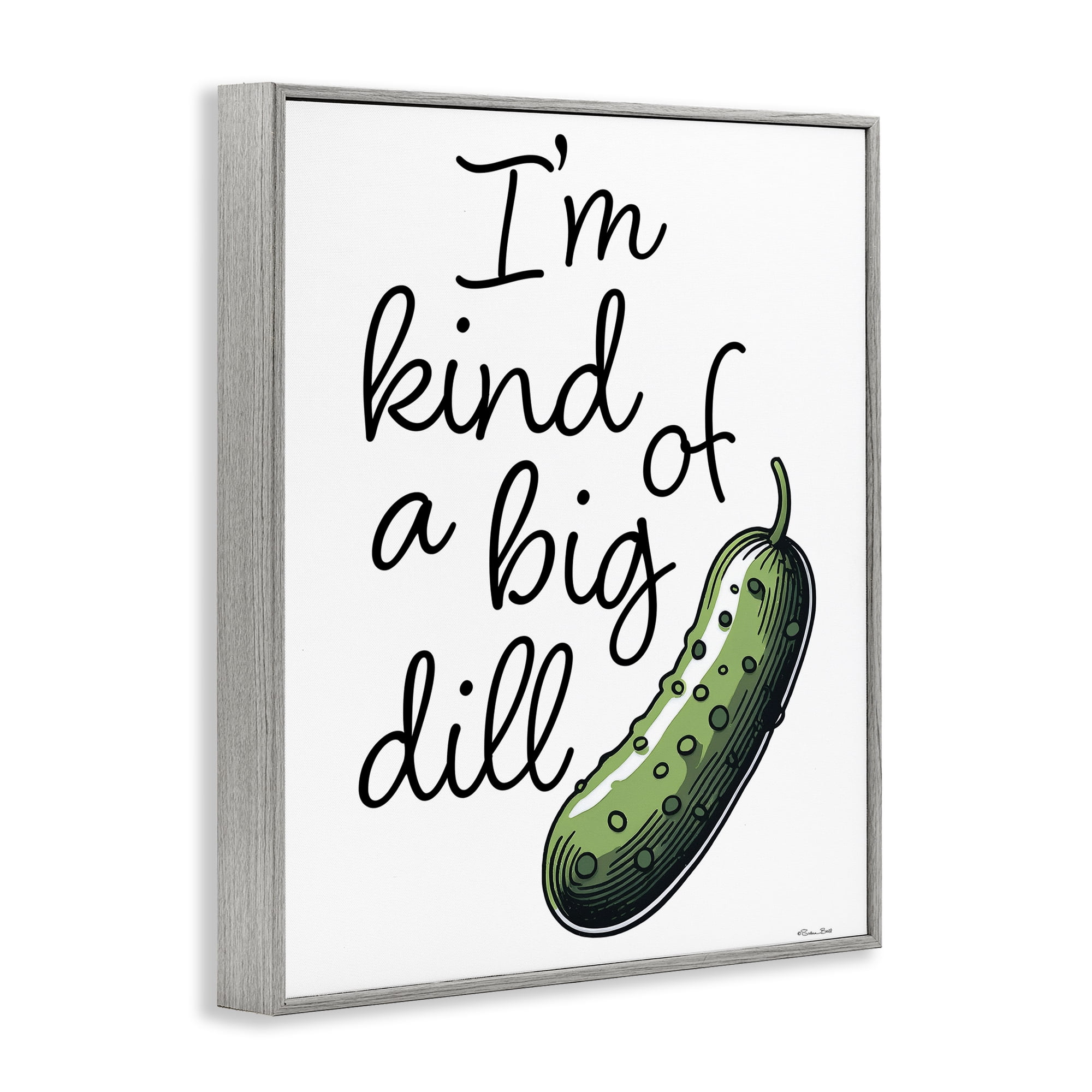 Stupell Industries Kind Of A Big Dill Pickle Gray Framed Giclee Art, design by Susan Ball