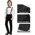 thumbnail image 4 of Ensemble de Complet Formel pour Garçons, avec Bretelles, Doubles Fentes, Taille Ajustable, Noir, 2T, 4 of 6
