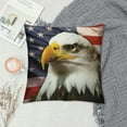 thumbnail image 2 of Jiayy  American Bald Eagle  Throw Pillow Cases, Eagle On USA Flag Cozy Pillow Cover Square " Cushion Case Pillowcase Decorative for Home Sofa Bedroom Car Office, 2 of 5
