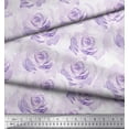 thumbnail image 2 of Soimoi Purple Poly Georgette Fabric Rose Floral Print Sewing Fabric Yard 52 Inch Wide, 2 of 3