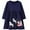G# Navy Santa Claus, variant on HWJAD 2-7 Years Kids Girl's Dresses Cotton Jersey Long Sleeve Crewneck Swing A-Line Cute Rabbit Midi Casual Polk Dot Dress
