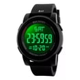 thumbnail image 1 of Reloj de pulsera Skmei 1257 de cuerpo color negro, digital, para hombre, fondo negro, con correa de poliuretano color negro, dial gris, minutero/segundero gris, bisel color negro, luz verde y celeste, 1 of 8