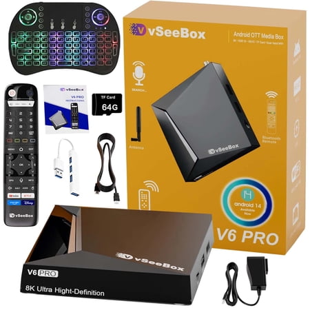 ITAIEEY 2026 Vseebox V6 Pro Newest Version Smart Digital Device for Home Entertainment, Smart TV Box 4GB RAM, 32GB Storage,New Live Ultra
