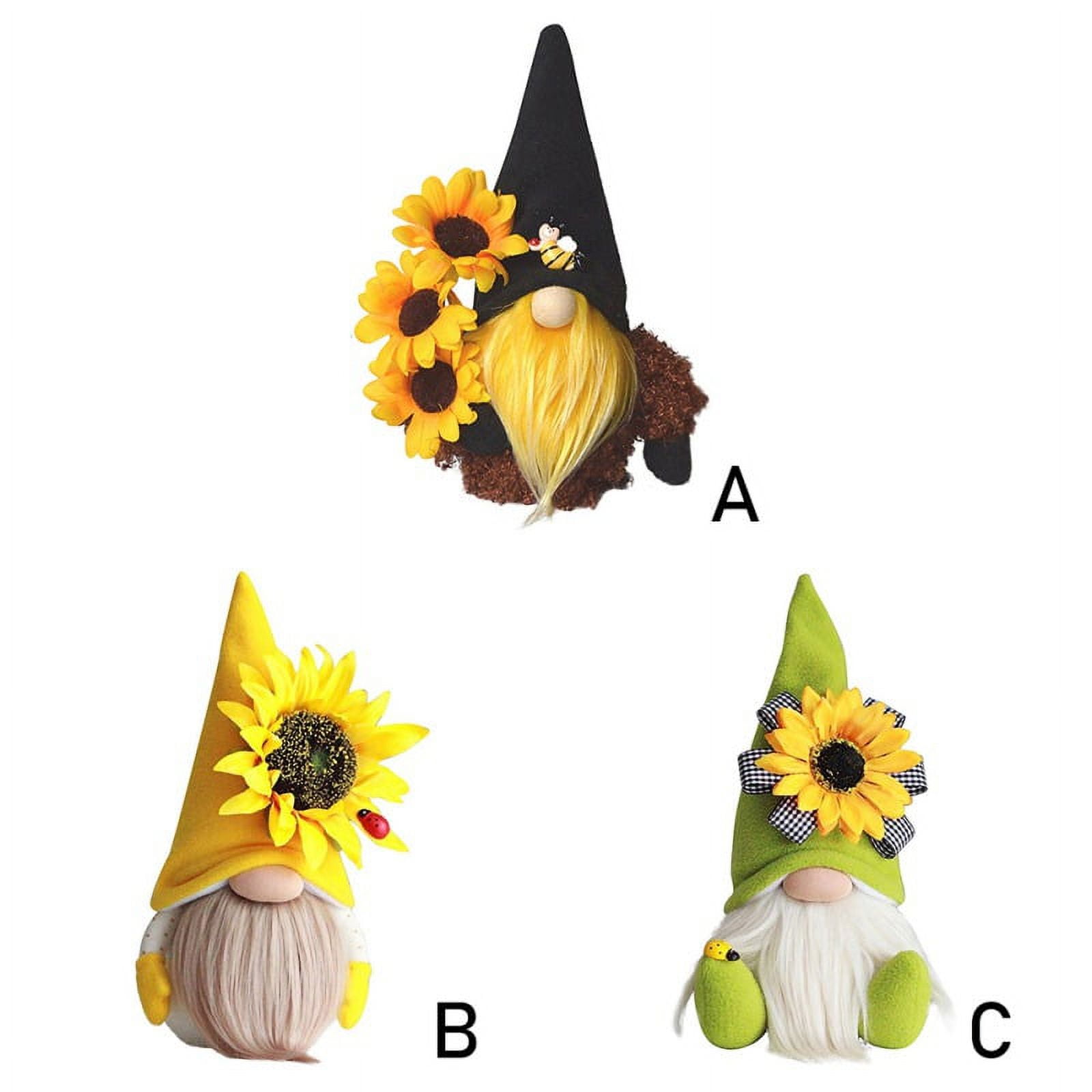 2 Pack Sunflower Garden Gnome, Bumble Bee Gnomes Plush, Bumble Bee Gnomes  Plush Decor,World Bee Day Fall Decor ,Fall Holiday Bee Decorations  Ornaments for The Home 