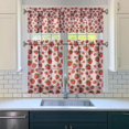 thumbnail image 3 of Kitchen Curtains 36 Inch Short - 3 Panel Set Strawberry Print, Rod Pocket Window Curtains 100% Polyester, Cute Fruit Valance for Farmhouse, Cafe, Living Room, Bedroom, Easy Wash, 3 of 6
