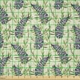 thumbnail image 2 of Ambesonne Flowers Vintage Fabric by the Yard Microfiber, Lavender Drawing, 10 Yards, Pistachio Green Indigo, 2 of 2