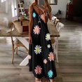 thumbnail image 2 of USSUMA Sun Dresses Women Summer Casual Sleeveless Flowy Spaghetti Strap Maxi Long Sundresses for Women Daisy Print Plus Size Dress for Women V Neck Graduation Dress, 2 of 5