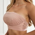 thumbnail image 4 of AJGRHE Women Cotton BraSeamless Wireless Strapless Lace Push Up Bra for Women Everyday Comfort Support Casual Wear XL Light Pink, 4 of 5