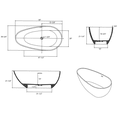 thumbnail image 3 of JERFIT 59 Inch Freestanding Soaking Bathtub, Matte White Stone Resin Tub with Overflow Drain, cUPC Certified, 3 of 10