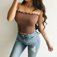 thumbnail image 3 of Mode Plus Récente Femmes Été Décontractée Chemise Sans Manches Crop Tops Blouse, 3 of 4