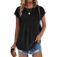 thumbnail image 2 of YATELLE Womens Tops Short Sleeve Shirts Blouses for Women Dressy Casual Cap Sleeve Tops with Curved Hem, 2 of 4