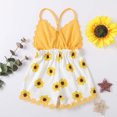 thumbnail image 4 of Odeerbi 2025 Toddler Kids Girl Vest Backless Sunflower Printed Romper Clothes Sunsuit Outfits, 4 of 9