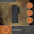 thumbnail image 2 of Lavage Aluminum 2 Light LED Black Rectangle Outdoor Wall Lantern, 2 of 10