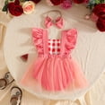 thumbnail image 6 of JAJAHO Baby Girl Clothes Romper Dress Flutter Sleeve Bow Cue Cartoon Fruit Design Bodysuits With Headbands 2 Piece Set 0-18M Lovely Onesie, 6 of 9