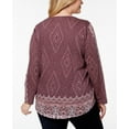 thumbnail image 2 of Style & Co. - Printed Long Sleeves Henley Top - Plus Size - 1X, 2 of 2