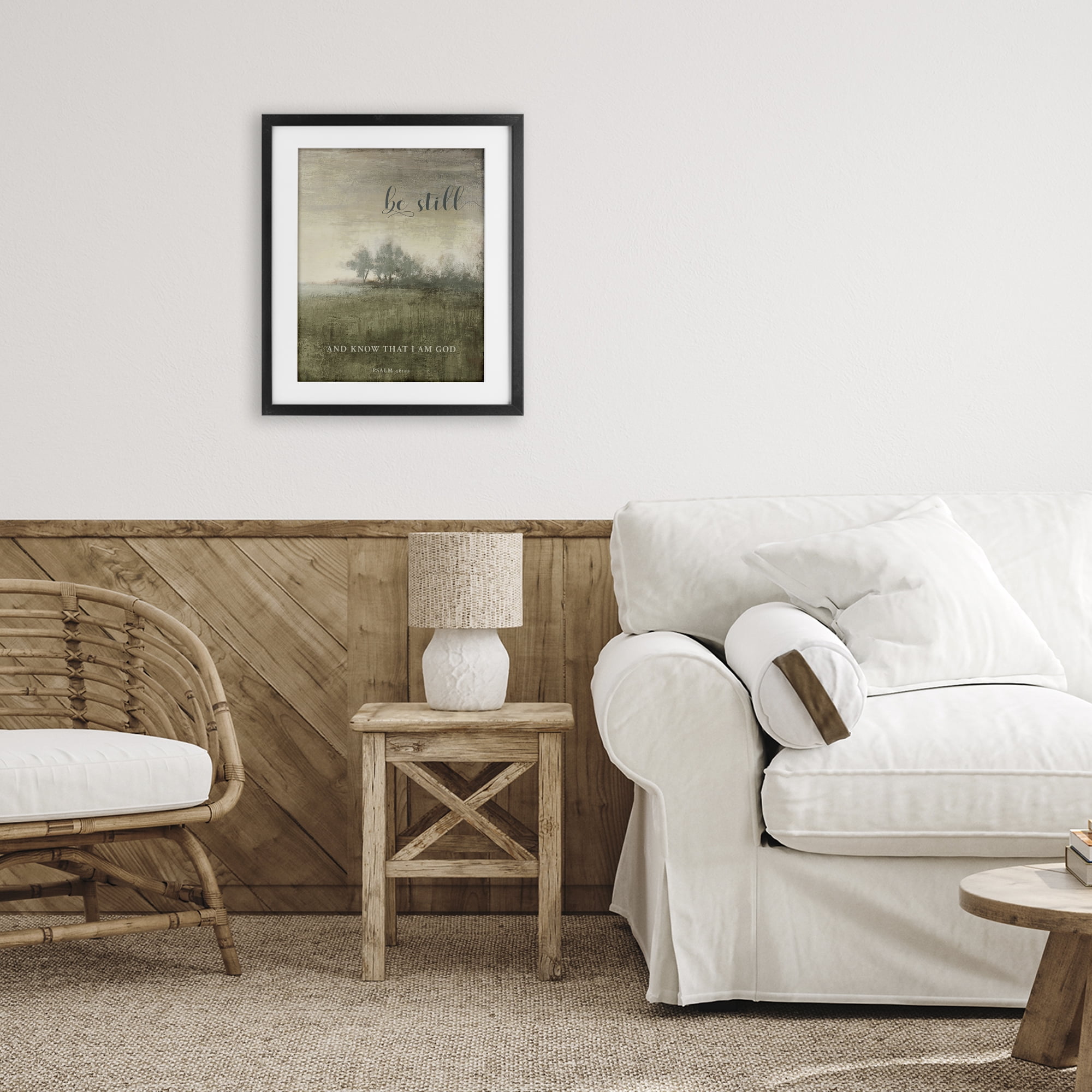Stupell Industries Be Still Psalm 46:10 Black Framed Print Under Glass, design by Michael Marcon