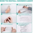 thumbnail image 4 of 3-Pack Shower Storage Rack with 11 Hooks for Hanging Shower Ball and Razor  Shampoo Holder Organizer No Drilling Shower Shelf with 4 Traceless Adhesive Hooks, 4 of 7