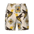 thumbnail image 4 of Lsque Mens Swim Trunks Yellow Flowers Hummingbird Pattern - Bathing Suit Compression Liner - Beach Swim Shorts Swimwear - (S-3XL) - Stretch Quick Dry -Large, 4 of 9