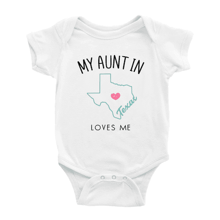 

My Aunt In Texas Loves Me Baby Short Sleeve Romper Bodysuits 0-3 Months