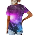 thumbnail image 5 of Fesfesfes Womens Shirts Women's Fashion Casual Print Astral V-neck Short Sleeve T-shirt Yoga Top XL(US:10), 5 of 5