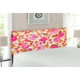 thumbnail image 2 of Rose Headboard, Vintage Warm Color Roses on Wood Background Well-Being and Love Theme Modern Print, Upholstered Decorative Metal Bed Headboard with Memory Foam, Full Size, Pink Orange, by Ambesonne, 2 of 4