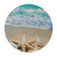 thumbnail image 2 of JEUXUS Summer Beach Theme Tablecloth Round Coastal Holiday Sand Starfish Ocean Wave Print Decorative Table Cloth with Dust-Proof Resistant for Home Kitchen Dining Patio Outdoor Picnic Part, 2 of 7