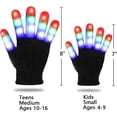 thumbnail image 5 of Guantes iluminados Guantes LED Rave Cool Toys Regalos para niños, adolescentes, niñas, calcetines navideños, regalos de fiesta (edades de 10 a 16 años, negros), 5 of 5