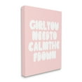 thumbnail image 3 of Girl Calm The F Down Funny Phrase Pink 30 in x 40 in Drawing Canvas Art Print, by Stupell Home Décor, 3 of 7