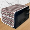thumbnail image 1 of Herringbone Microwave Oven Cover, Herringbone Pattern of Checkered Optical Illustration Art Print, Water Resistant Organizer with Pockets for Kitchen, 36" x 12", Beige Coral, by Ambesonne, 1 of 4