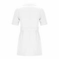 thumbnail image 7 of Women's Summer Dresses Solid-Color Button-Front Belted Short-Sleeve Collared Blazer-Style Dress for Casual Gatherings and Everyday Wear, 7 of 7