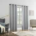thumbnail image 6 of Sun Zero Aldwin Slub Texture Magnetic Closure 100% Blackout Grommet Curtain Panel, 40"W x 84"L, Washed Blue, 6 of 10