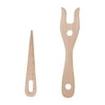 thumbnail image 3 of AMLESO 2 Pieces Knitting Fork and Eye Needle Kit Braid Wood Lucet Fork Braided Tool Brown, 3 of 8