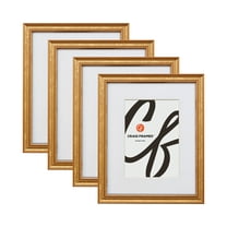 Craig Frames 314GD, 18x24 Picture Frame, Matted to Display a 12x18 Artwork, Ornate Gold, Set of 4
