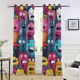 thumbnail image 5 of Monsters Colorful Blackout Curtain Panels Drapes Privacy Assured with Light Filtering Curtains for Living room Bedroom Bathroom Window, 5 of 6