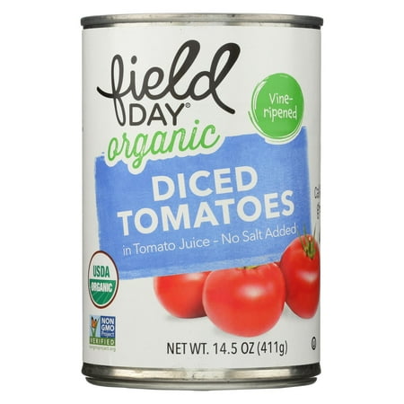 - 12 Packs : Organic Diced Tomatoes, No Salt Added, 14.5 Oz