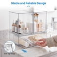 thumbnail image 5 of Sindcom Stackable Storage Drawers Set of 3,Clear Plastic Organizer Bins for Makeup, Cosmetics, Beauty Supplies,Bathroom Organizer Countertop,Bathroom Under Sink Organizer,12.1 × 7.5 × 10.9 in, 5 of 7