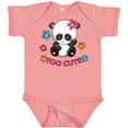 thumbnail image 3 of Inktastic Too Cute Baby Panda with Flowers Girls Baby Bodysuit, 3 of 5