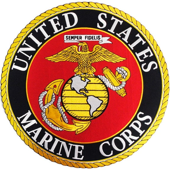 U.S.M.C. Logo Patch Red Black & Yellow 12"