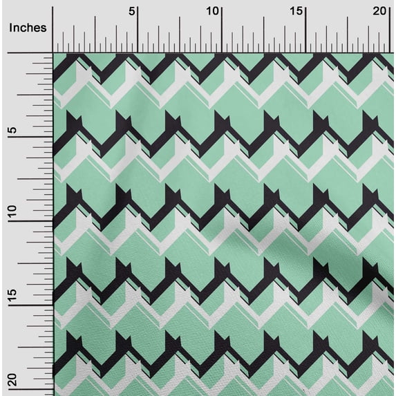 oneOone Silk Tabby Fabric Chevron Geometric Print Fabric BTY 42 Inch Wide