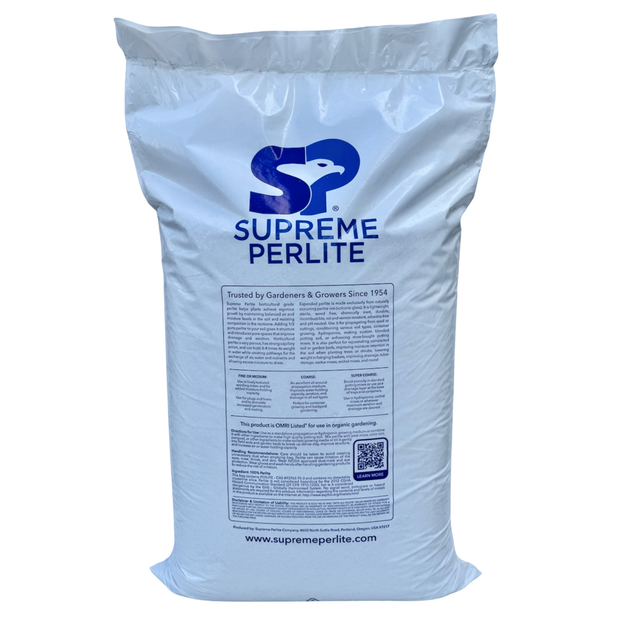 Supreme Perlite Super Coarse Horticultural Perlite for Potting Soil Mixes, 4 Cu Ft Bag