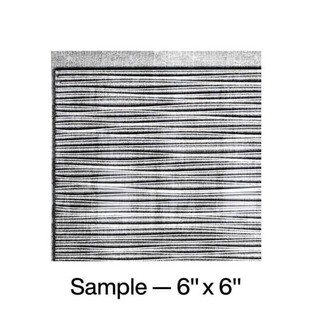 FASÄDE Ripple Decorative Vinyl Backsplash Panel in Crosshatch Silver (6X6 Inch Sample