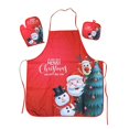 thumbnail image 1 of Christmas Home Furnishing Fabric Apron Heat Insulation Gloves Heat Pad 1 Set, 1 of 1